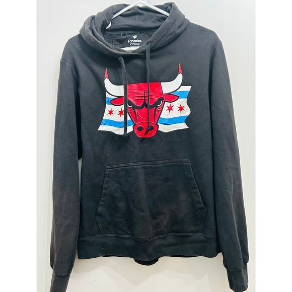 Chicago Bulls NBA Hometown Collection Chicago Flag Pullover Hoodie Black Medium - Picture 3 of 3